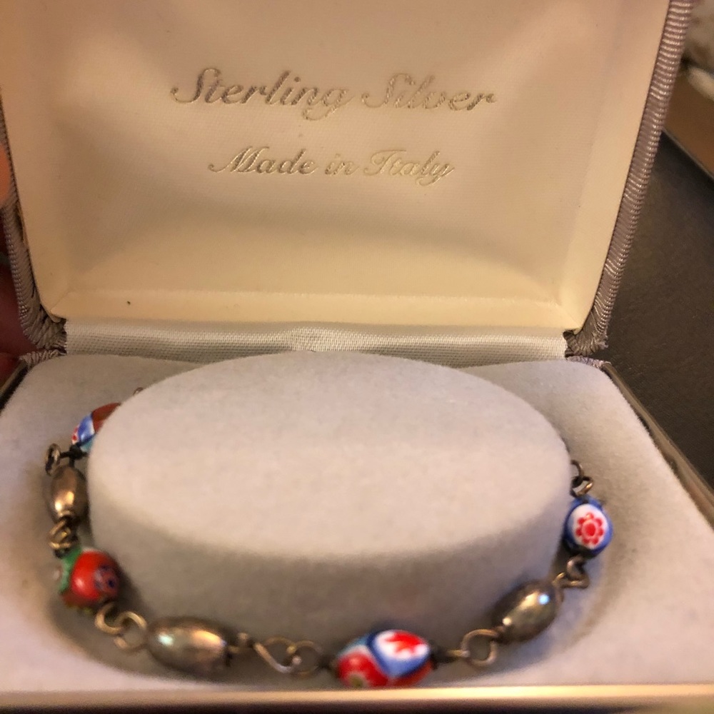 Settling silver Italian bracelet.